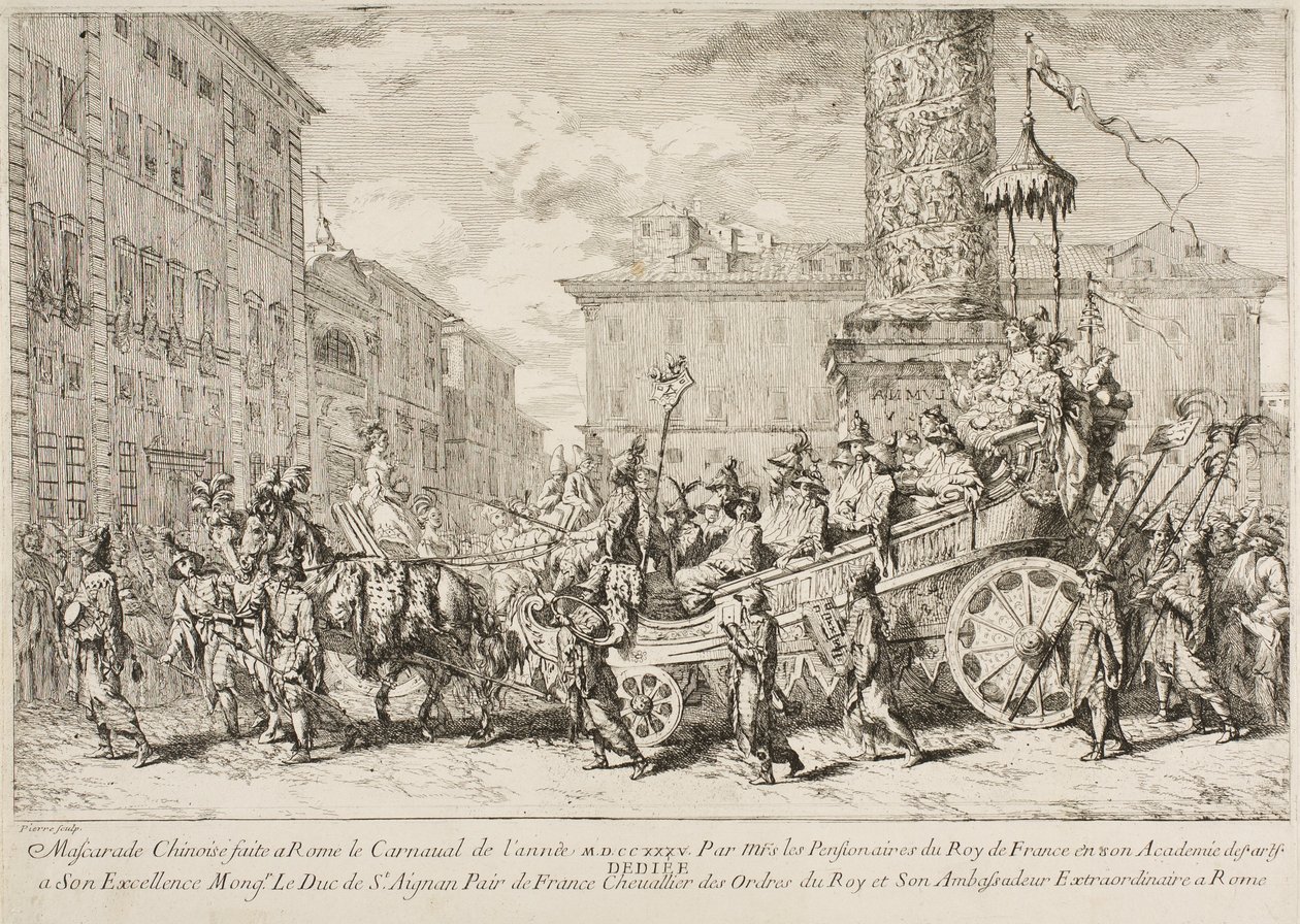 The Chinese Mascarade, 1735 de Jean Baptiste Marie Pierre