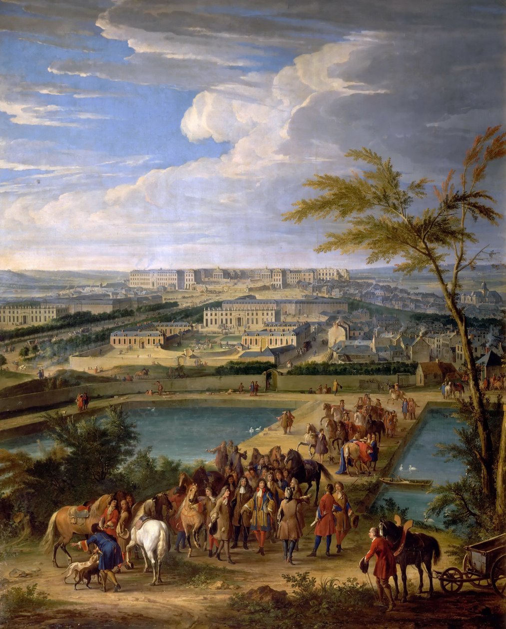 Vista da cidade e do Palácio de Versalhes, como visto da colina de Montbauron de Jean Baptiste Martin