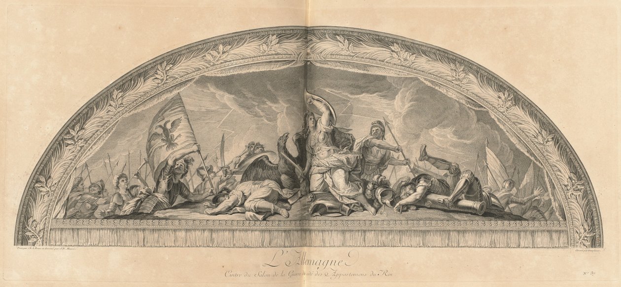 Alemanha, Centro do Salão de Guerra ao lado da Câmara do Rei (Alemanha, Centro do Salão de Guerra ao lado da Câmara do Rei) [pl. 37] de Jean Baptiste Masse