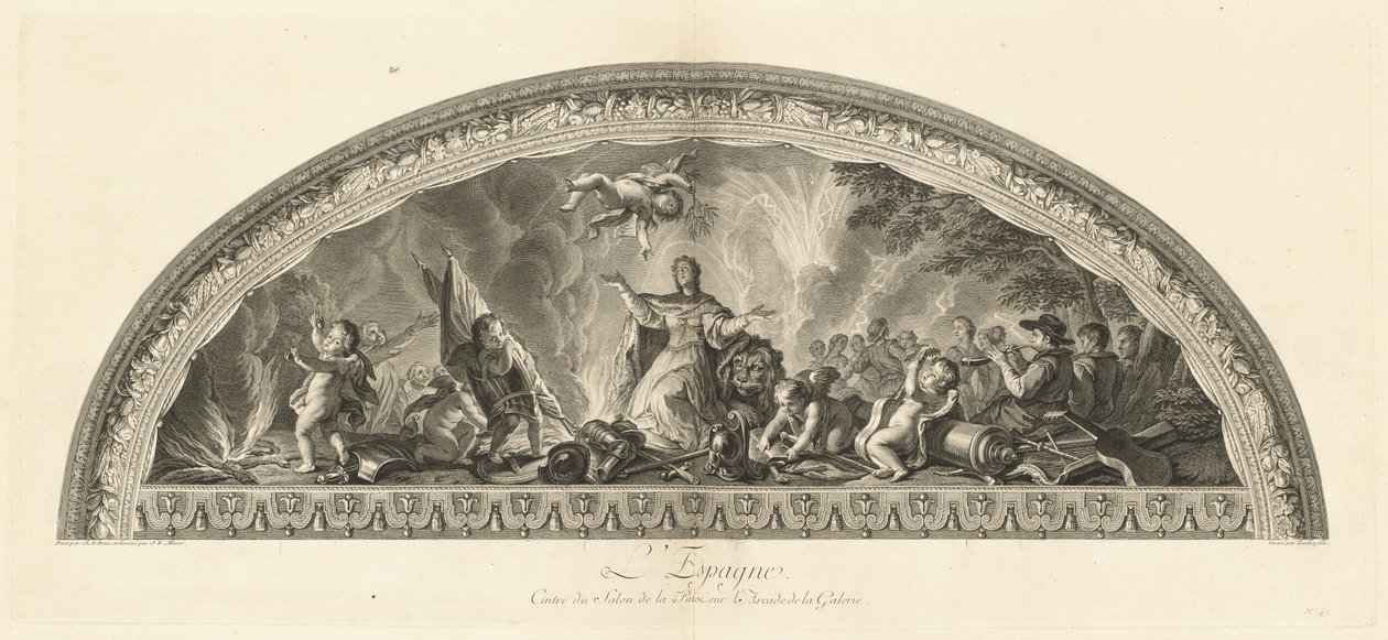 Espanha Cabide do Salão da Paz na Arcada da Galeria (Espanha, Centro do Salão da Paz na Arcada da Galeria) [pl. 47] de Jean Baptiste Masse
