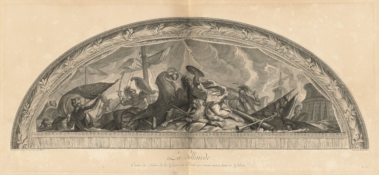 Holanda, Centro do Salão de Guerra na Arcada que Se Abre na Galeria (Holanda, Centro do Salão de Guerra na Arcada que Se Abre na Galeria) [pl. 39] de Jean Baptiste Masse