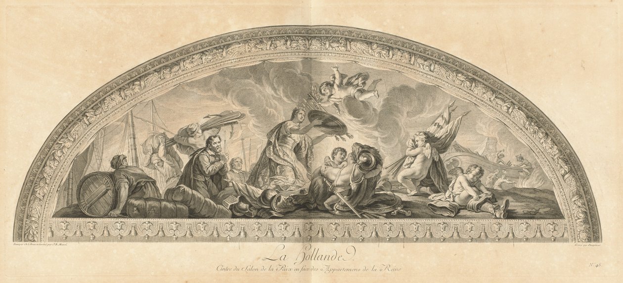 Holanda, Centro do Salão da Paz em Frente aos Apartamentos da Rainha [pl. 48] de Jean Baptiste Masse