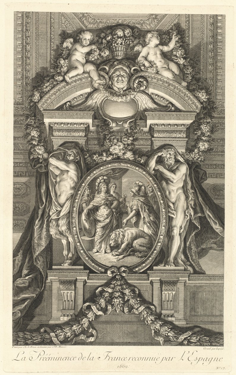 La Préeminence de la France reconhecido pela Espanha 1662 (A Preeminência da França Reconhecida pela Espanha 1662) [pl. 17] de Jean Baptiste Masse
