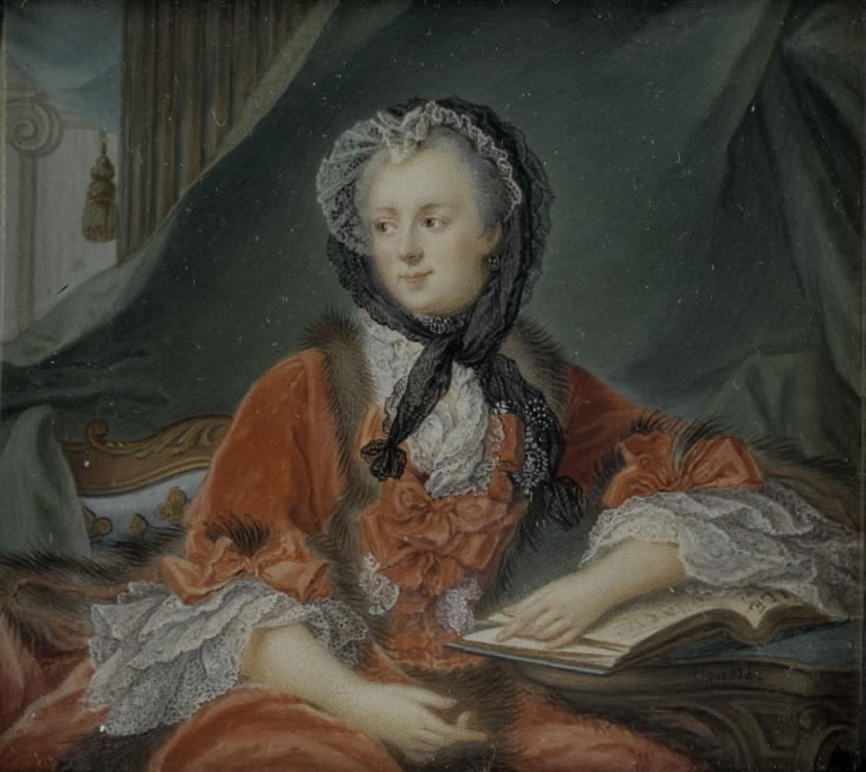 Retrato de Marie Leszczinska, Rainha da França (1703-1768) de Jean Baptiste Masse