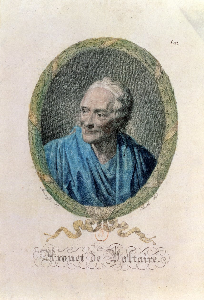François Marie Arouet de Voltaire (1694-1778), gravado por James Heath (1757-1834) de Jean Baptiste Mauzaisse