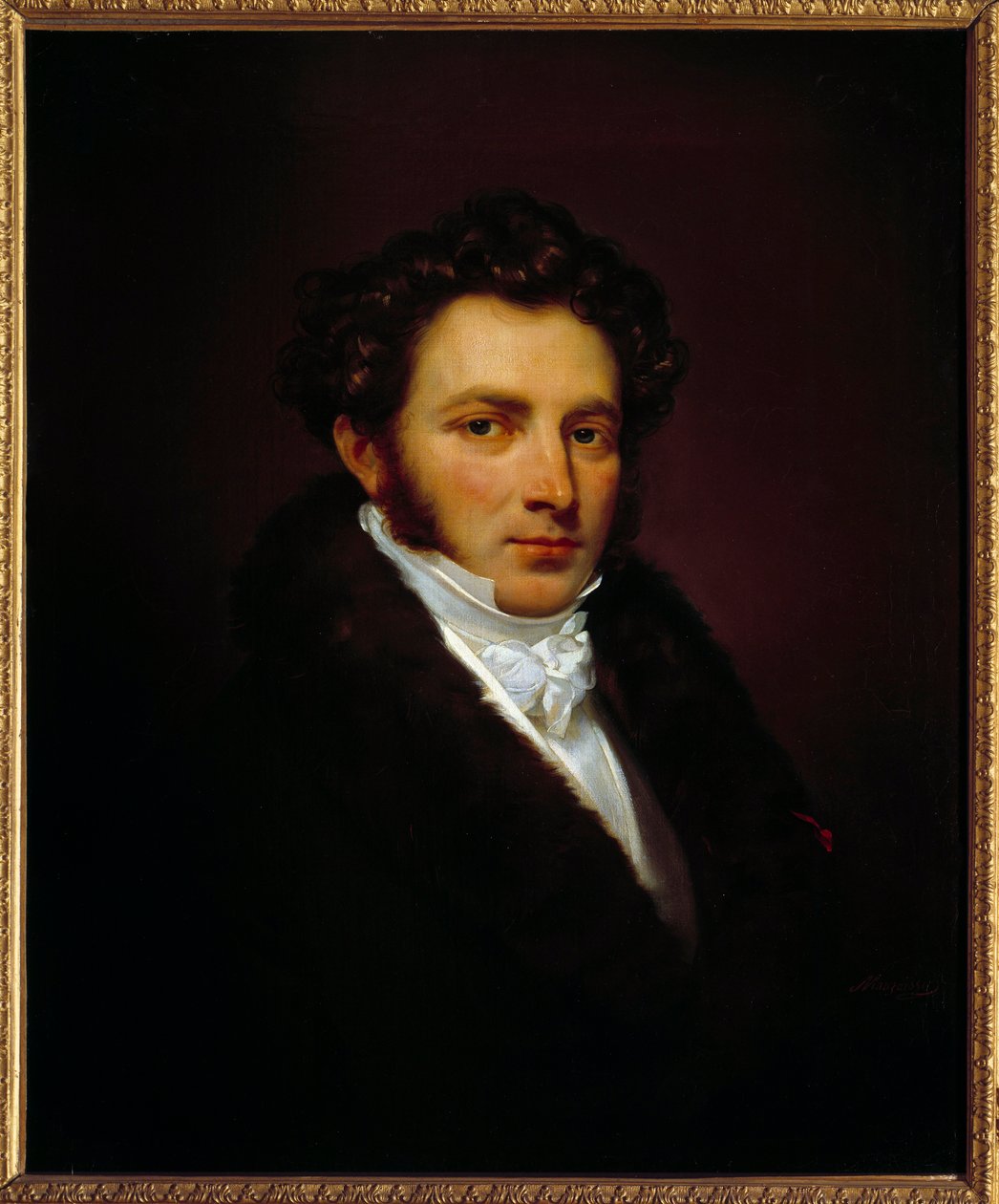 Retrato do Conde Louis Marchand (1791-1876) primeiro camareiro de Napoleão I de 1814 a 1821. pintura de Mauzaisse Jean Baptiste (1784-1844). h s/t 0.74 x 0.6m. Malmaison. Museu Chateau de Jean Baptiste Mauzaisse