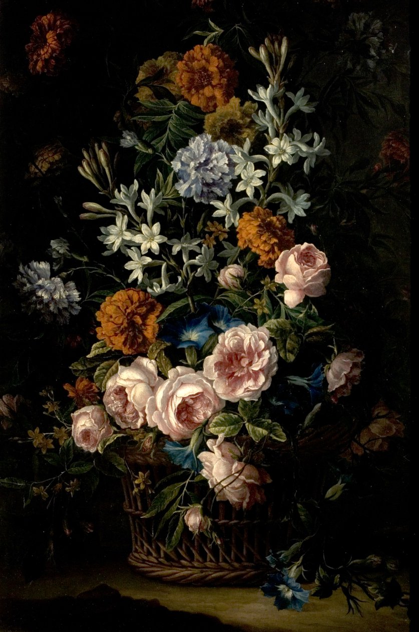 Flores em uma cesta de Jean Baptiste Monnoyer