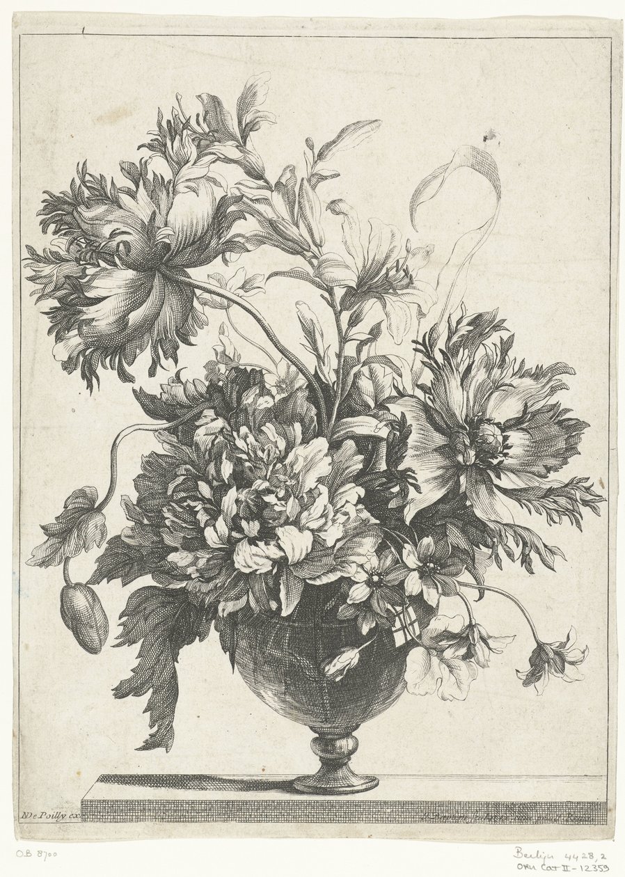Vaso de vidro com flores
Vasos com flores (título da série) de Jean Baptiste Monnoyer