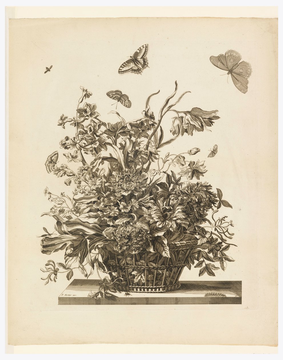 Placa 10, do conjunto de flores em uma cesta de Jean Baptiste Monnoyer