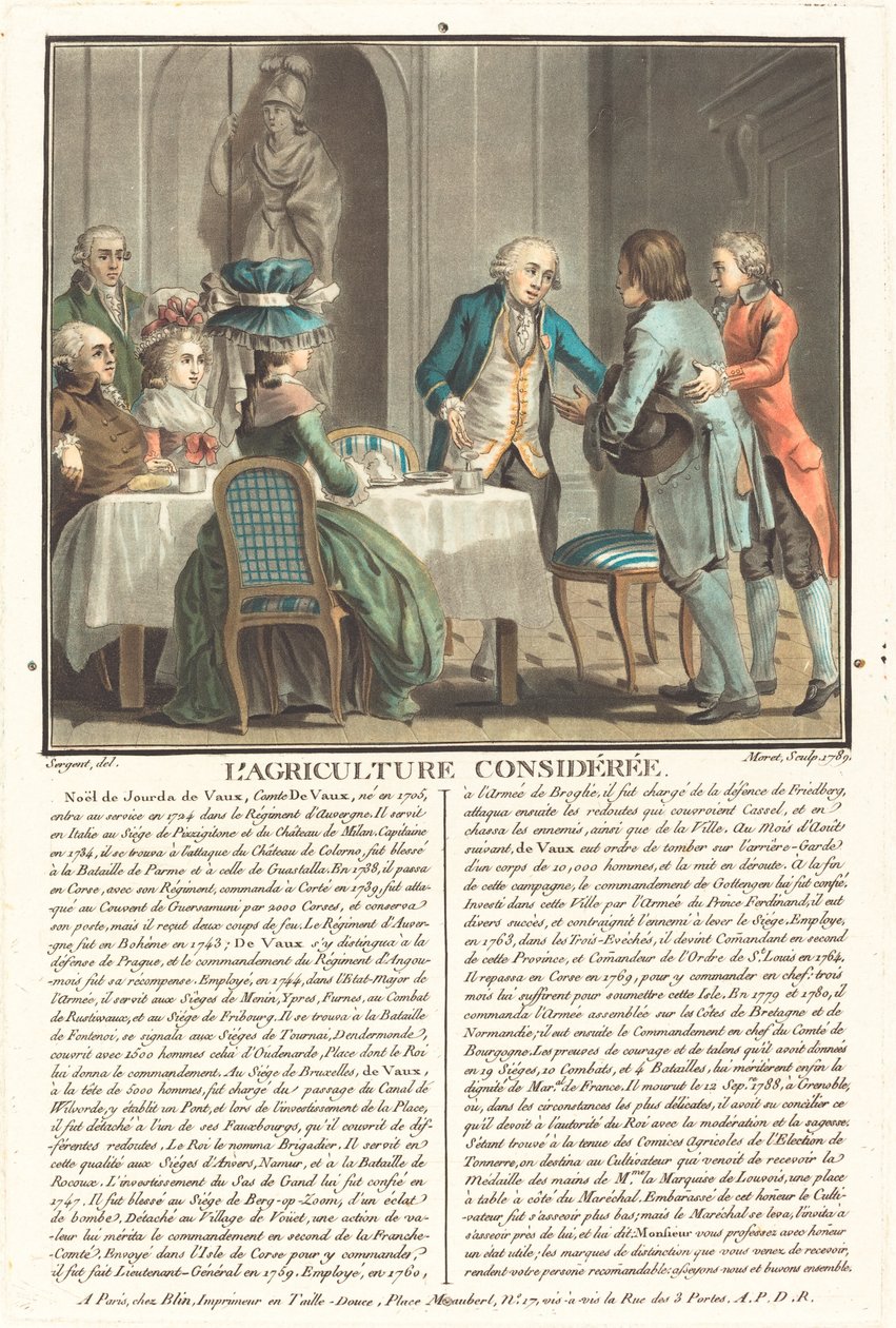 Agricultura considerada, Conde de Veaux de Jean Baptiste Morret after Antoine François Sergent