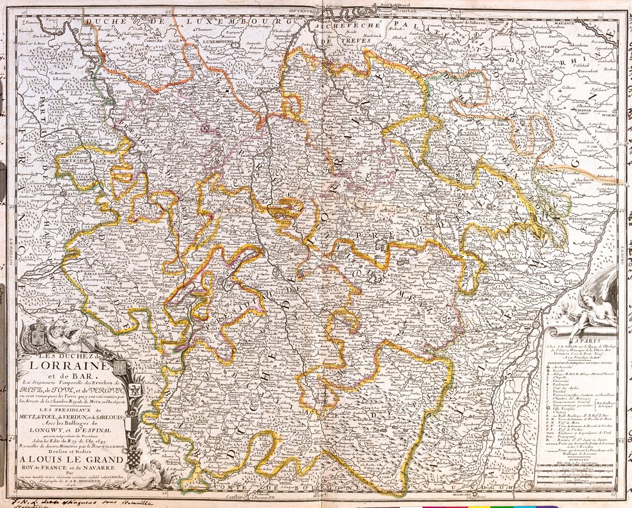 França (Região: Champagne-Ardenne, Lorraine, Alsace, Franche-Comté), Alemanha (Estado: Renânia-Palatinado, Sarre) de Jean Baptiste Nolin