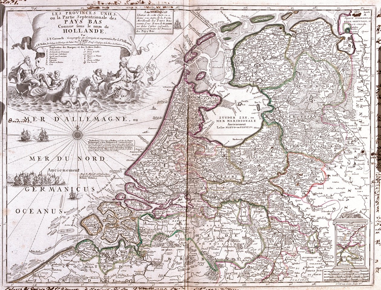 Mapa da Holanda (Gravura de Jean Baptiste Nolin