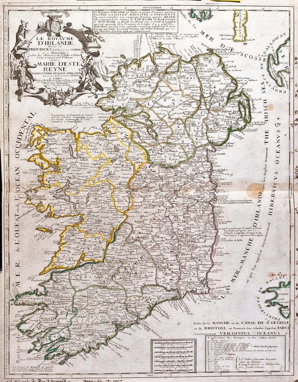 Mapa do Reino da Irlanda, dedicado a Marie d