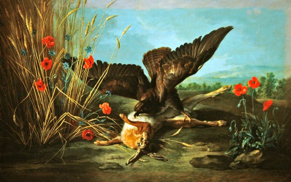 Um Abutre Derrubando uma Lebre, ou O Falcão e a Lebre, 1749 de Jean Baptiste Oudry