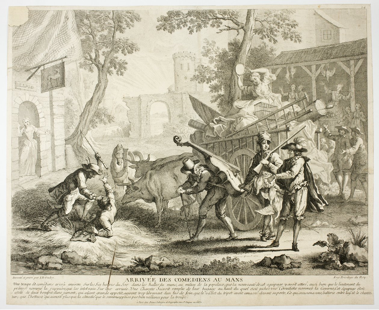 Chegada dos comediantes de Jean Baptiste Oudry