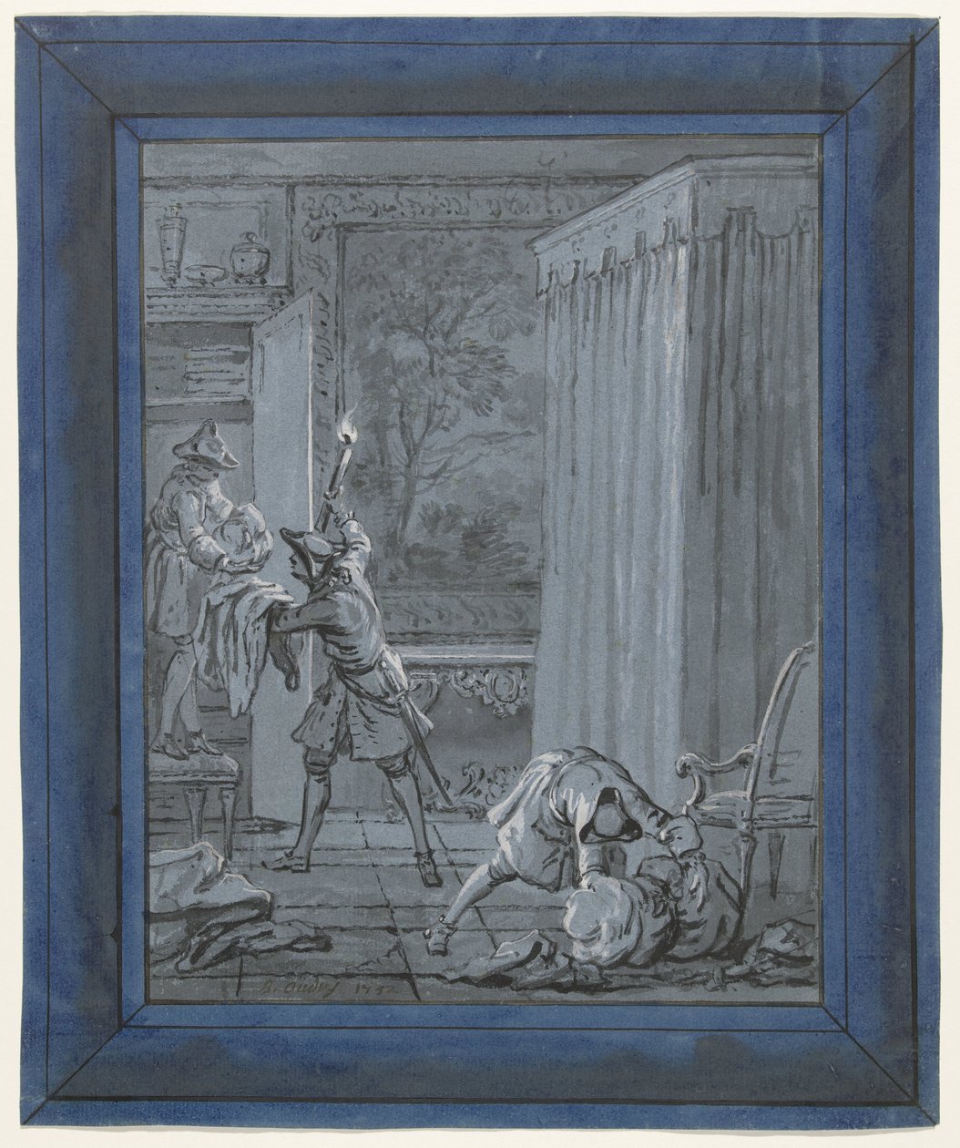 O Marido, a Mulher e o Ladrão / Le Mari, la Femme et le Voleur Ilustrações para fábulas de Jean de La Fontaine (título da série) de Jean Baptiste Oudry