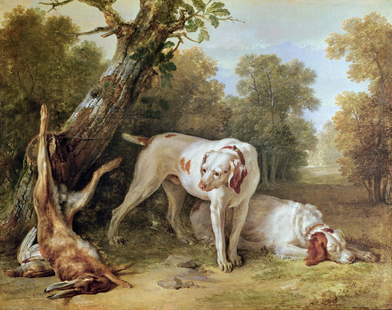 Cão e lebre de Jean Baptiste Oudry