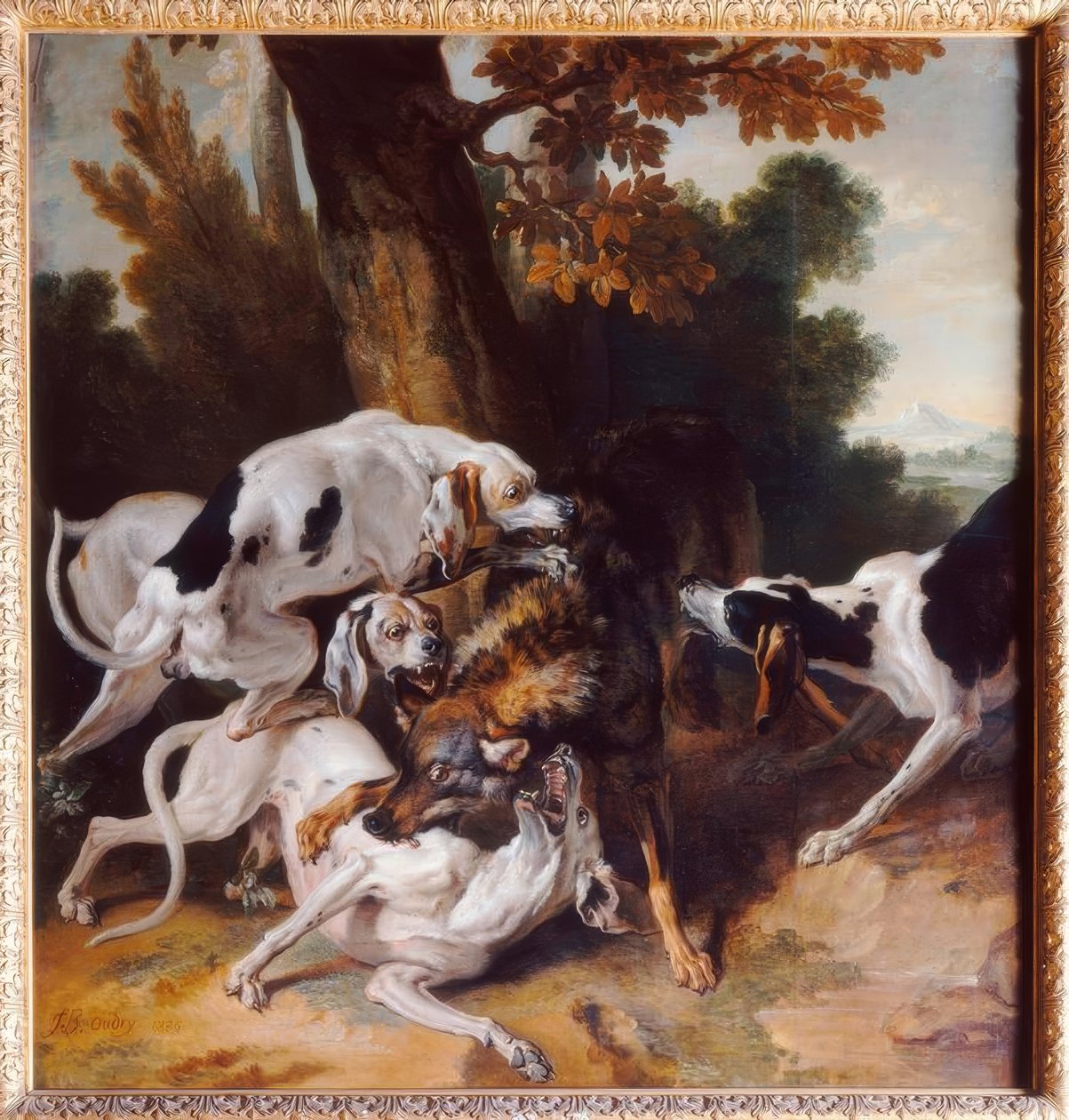 J.-B.Oudry, o Hallali do Lobo (Wolfsjagd) de Jean Baptiste Oudry