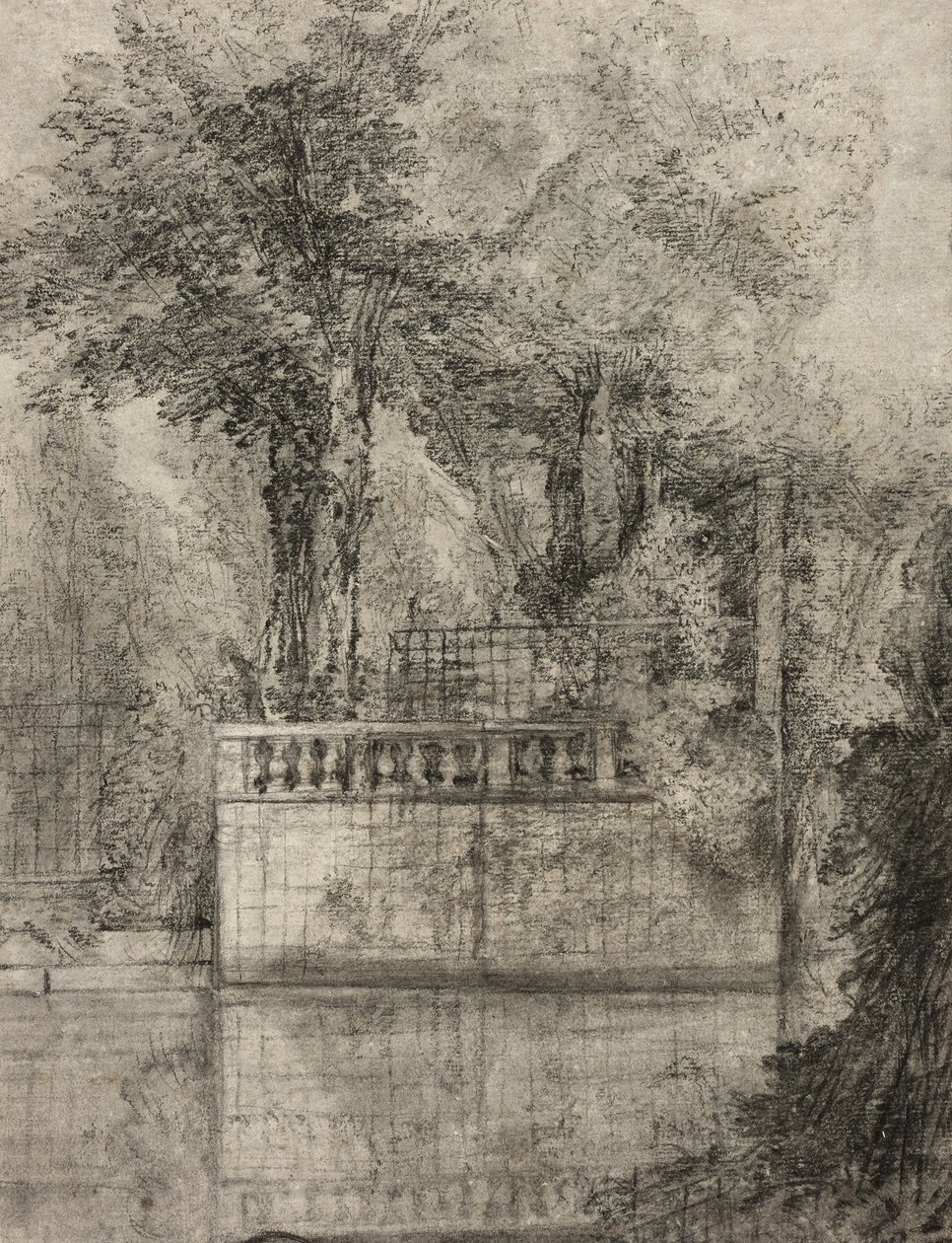 Trabalho de treliça e piscina refletora em Arcueil, 1744-47 de Jean Baptiste Oudry
