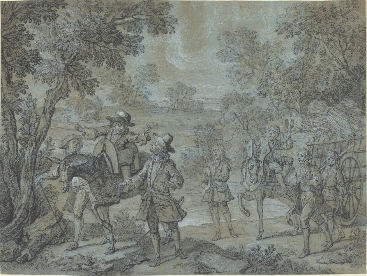 Ragotin declama versos; camponeses acreditam que ele prega de Jean Baptiste Oudry