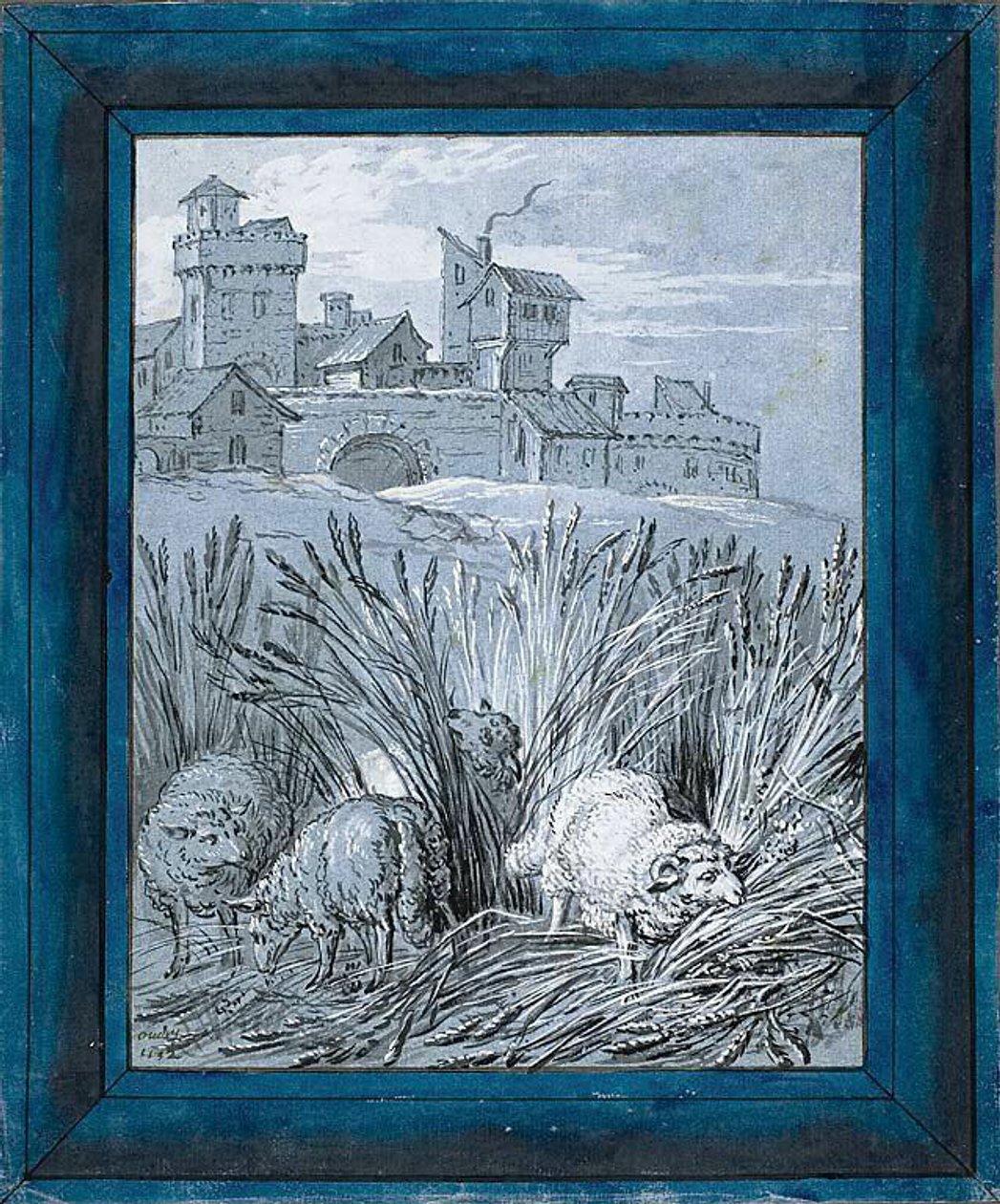 Ovelhas no campo ("Rien de trop I") de Jean Baptiste Oudry