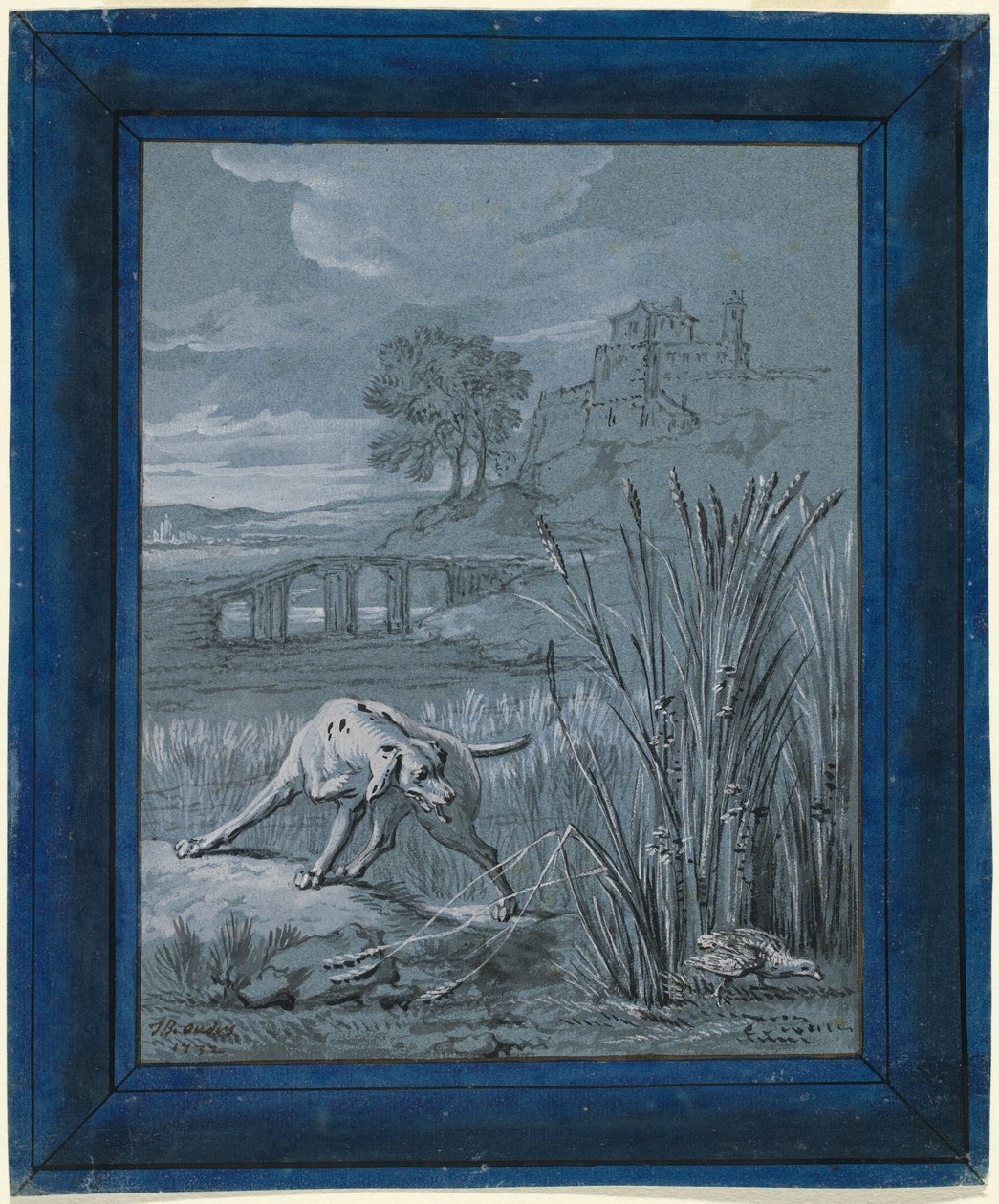 A perdiz salva seus filhotes de Jean Baptiste Oudry