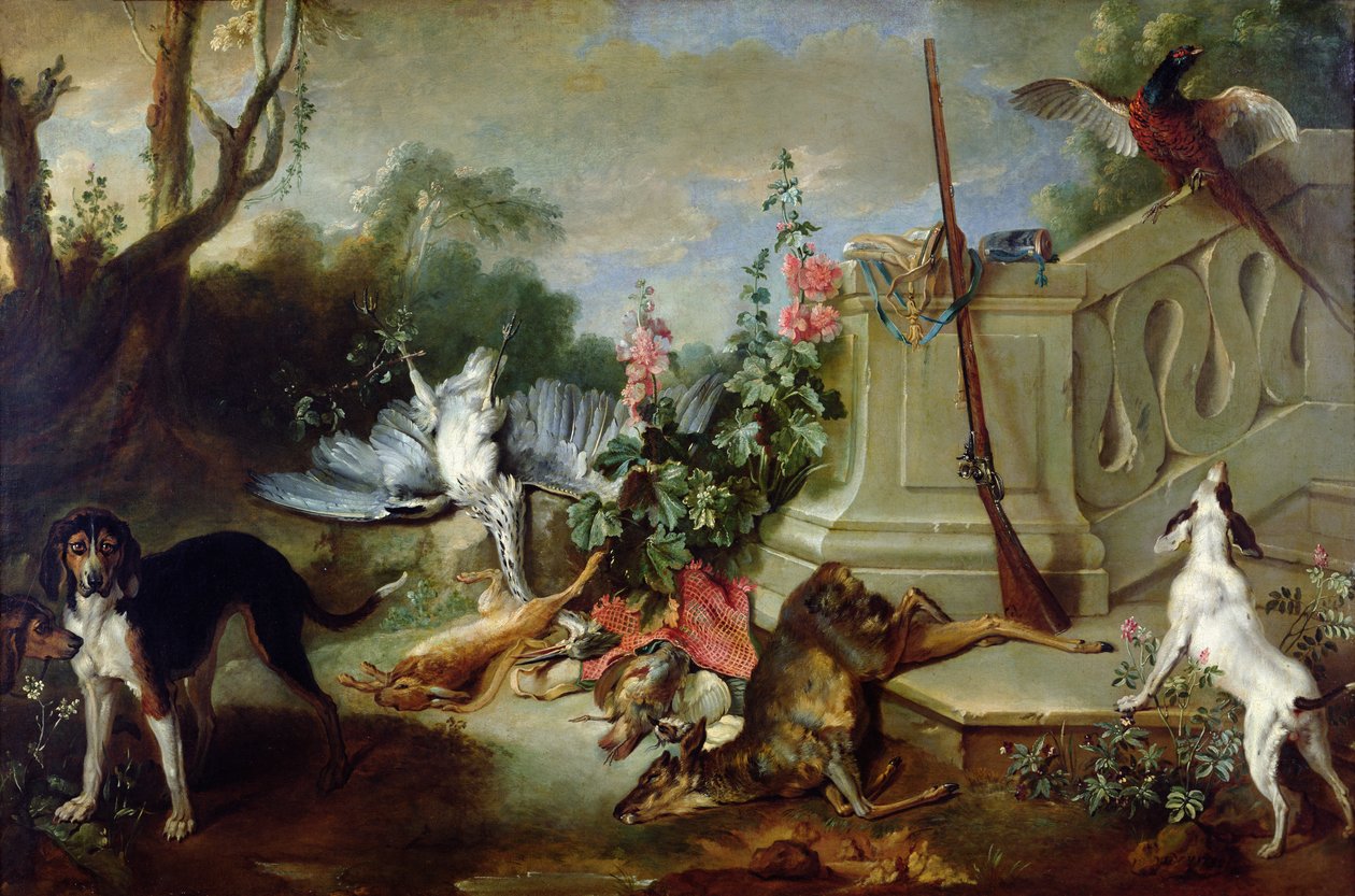 O retorno da caça, 1732 de Jean Baptiste Oudry