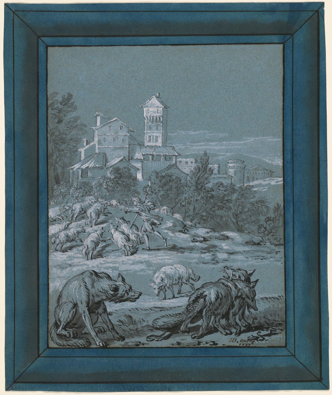 O lobo e a raposa de Jean Baptiste Oudry