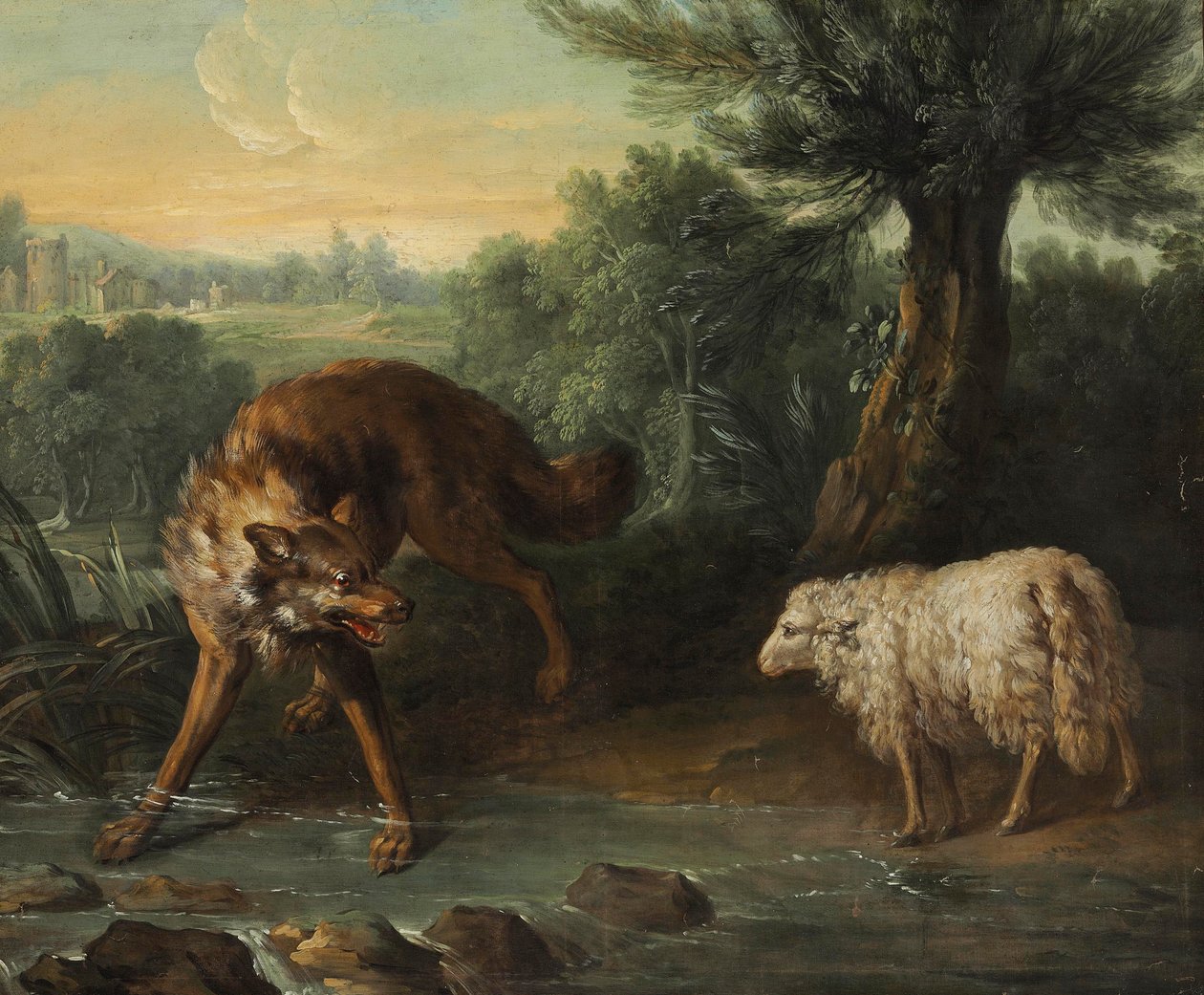 O lobo e o cordeiro de Jean Baptiste Oudry