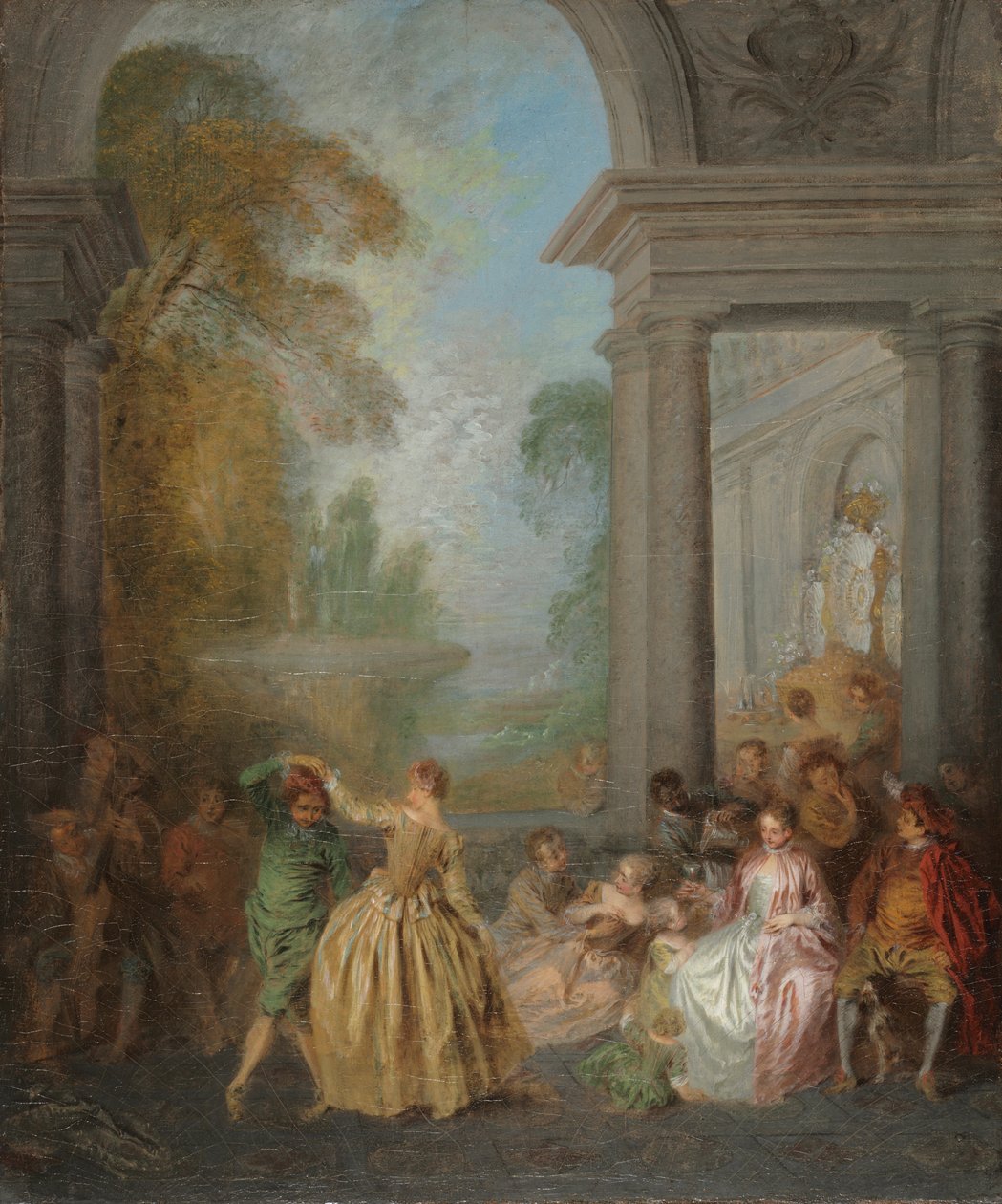 Dançarinos em um pavilhão de Jean Baptiste Pater