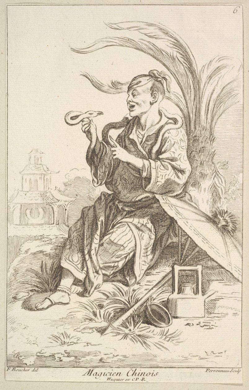 Mágico chinês, 1738-45. de Jean Baptiste Perronneau