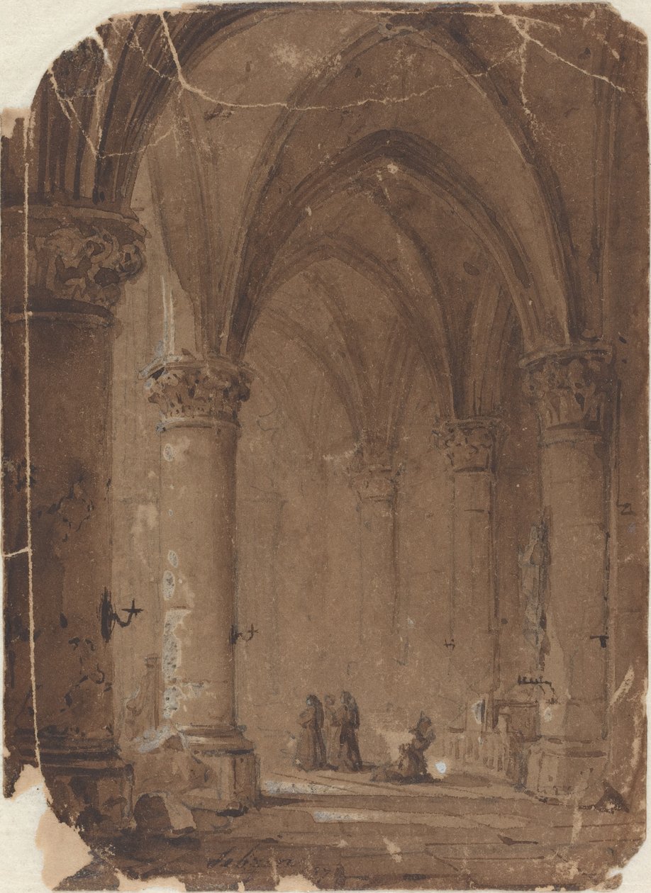 Monges em uma catedral de Jean Baptiste Pierre Le Brun