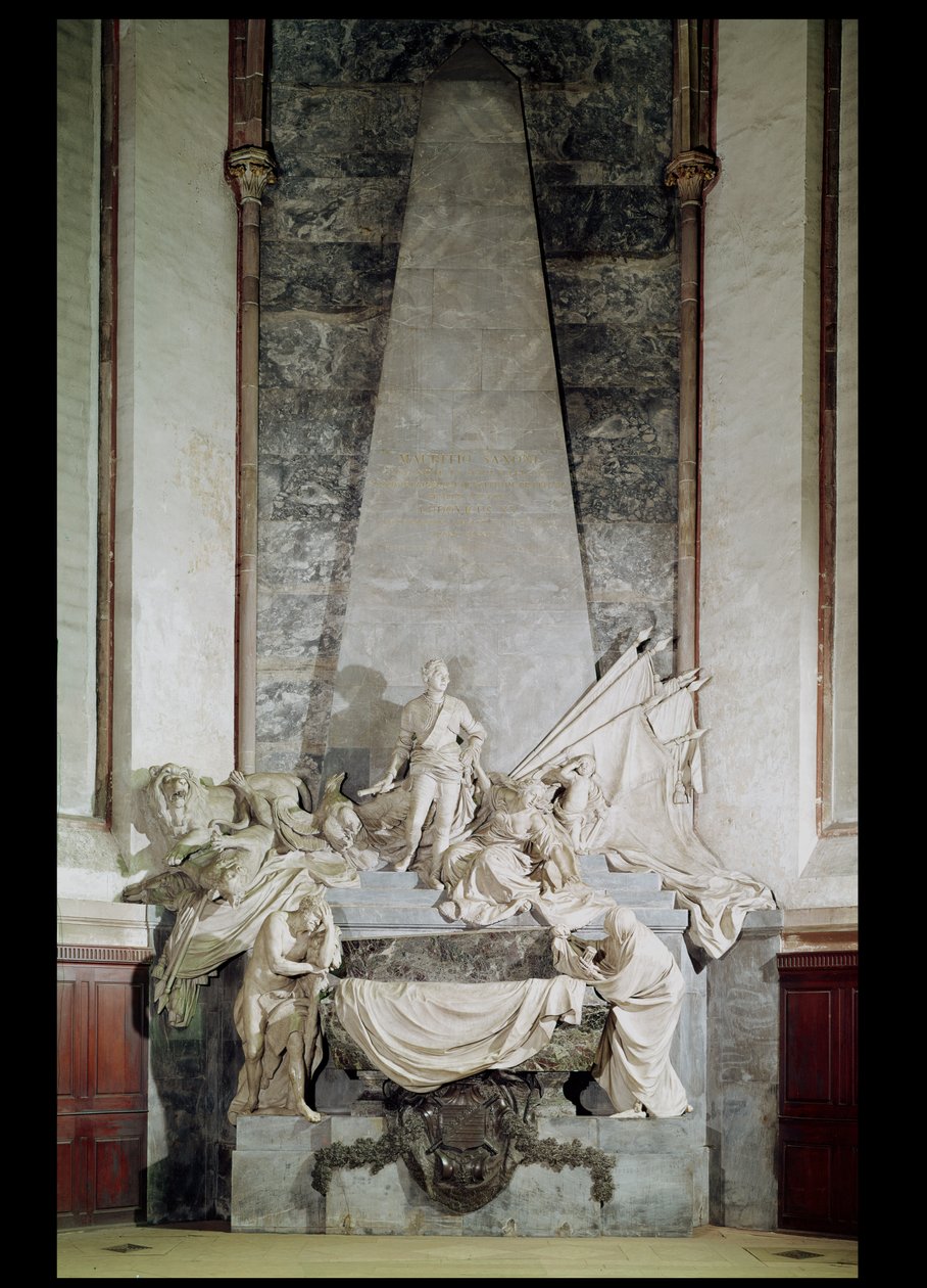 Túmulo do Marechal Maurice de Saxe (1696-1750) 1756-77 (mármore) de Jean Baptiste Pigalle
