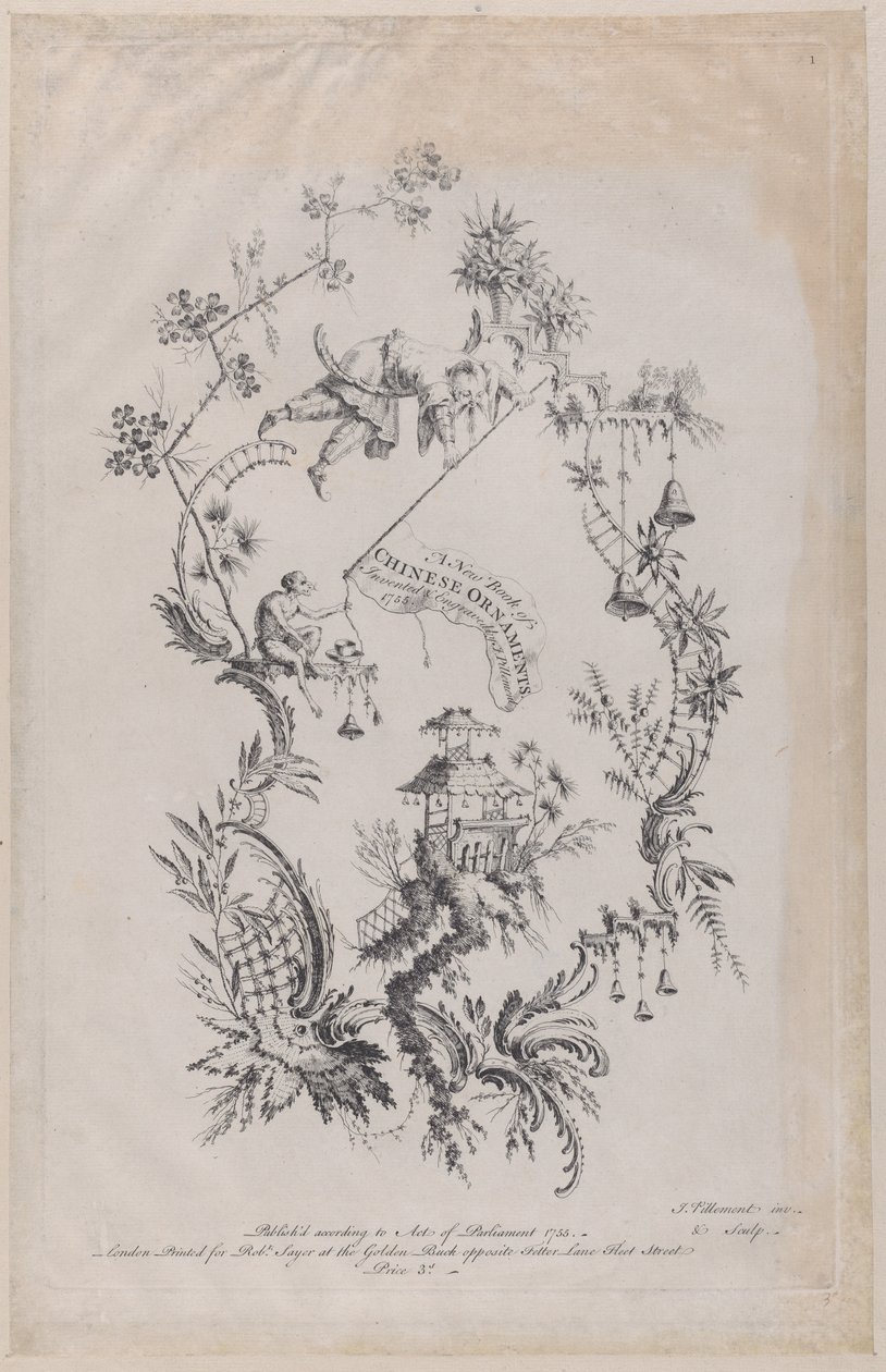 Um novo livro de ornamentos chineses. Inventado e gravado por J. Pillement, 1755., de Jean Baptiste Pillement