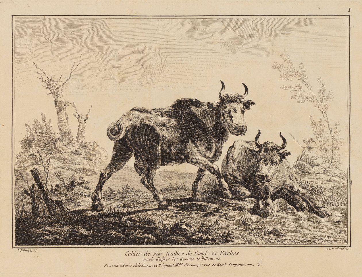 Livro das Seis Folhas de Boi e Vacas de Jean Baptiste Pillement