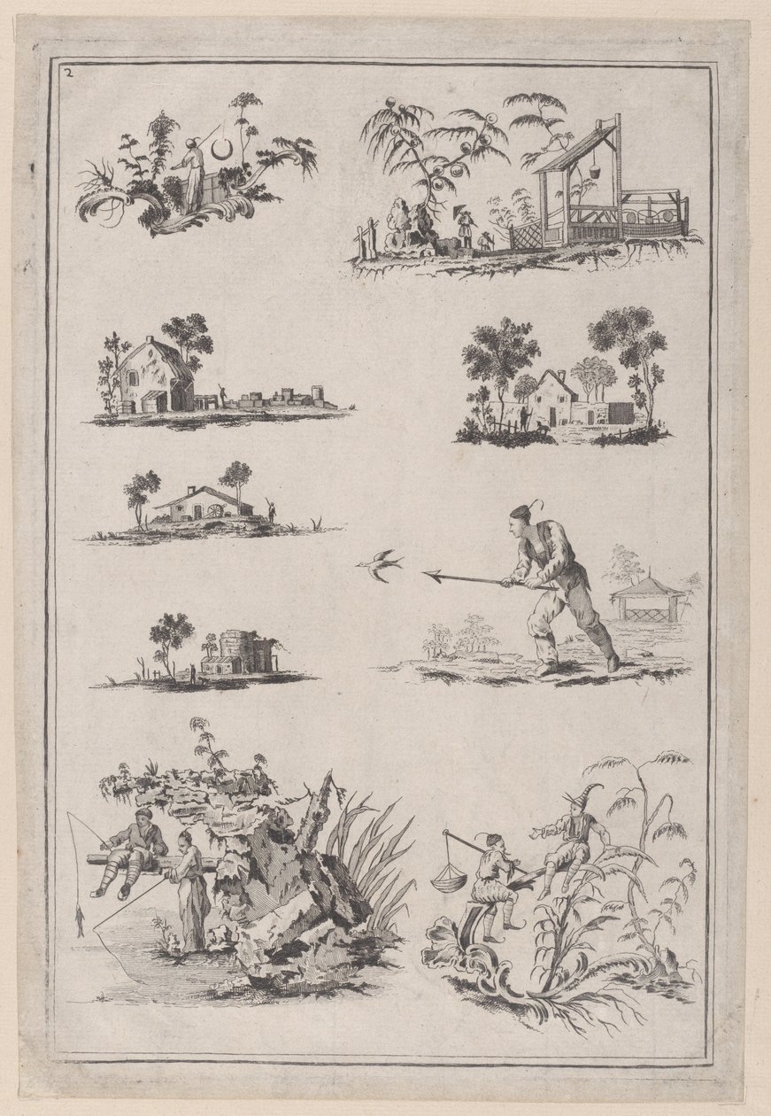Ornamentos Chinoiserie, ca. 1760-85. de Jean Baptiste Pillement