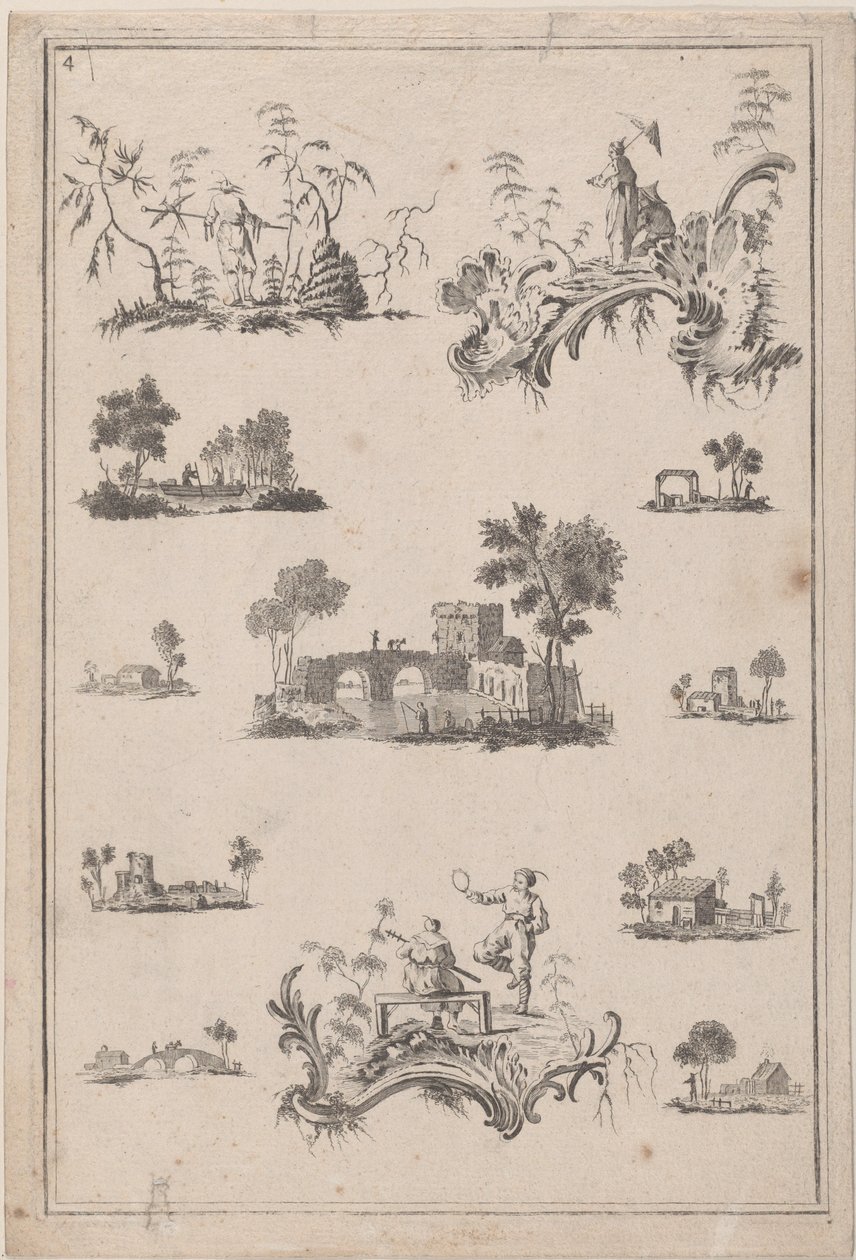 Ornamentos Chinoiserie, ca. 1770. de Jean Baptiste Pillement