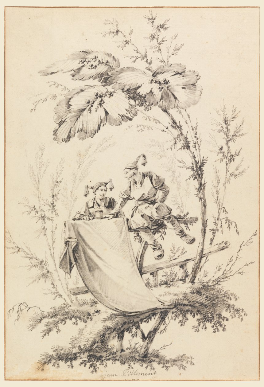 Design para a página de rosto, Cahier des Parasols Chinois de Jean Baptiste Pillement
