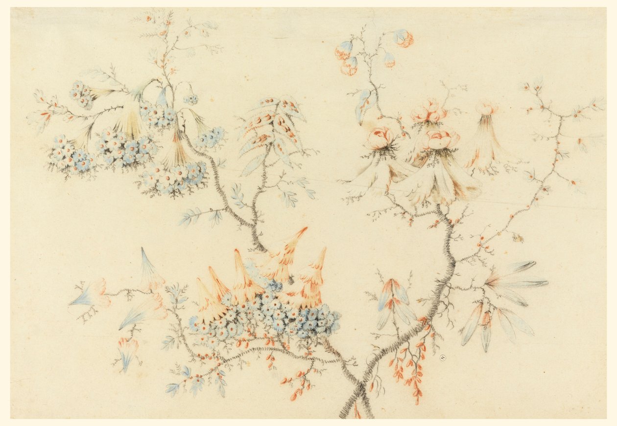 Desenho, Ramos floridos, 1775-1800 de Jean Baptiste Pillement