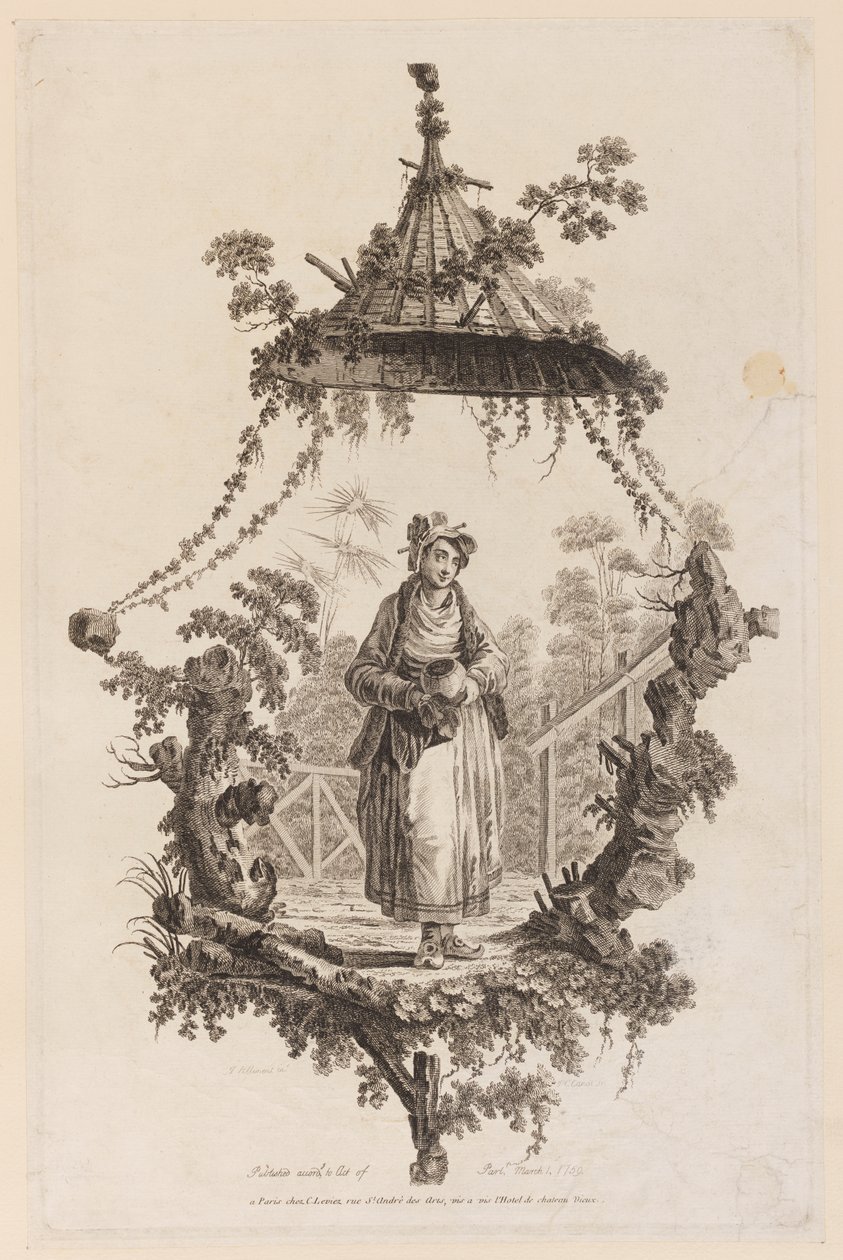 Figura sob o dossel de Jean Baptiste Pillement