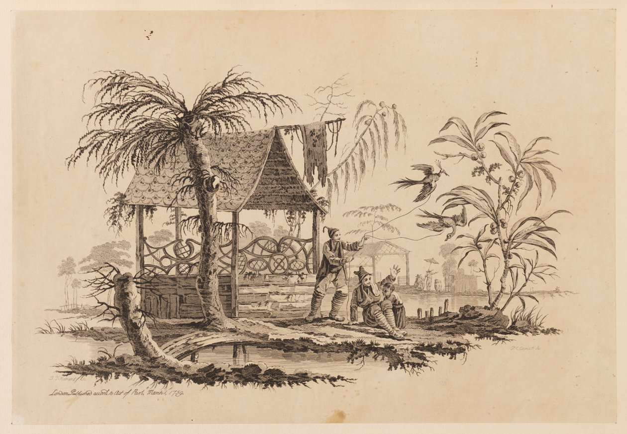 Figuras empinando pipa de Jean Baptiste Pillement
