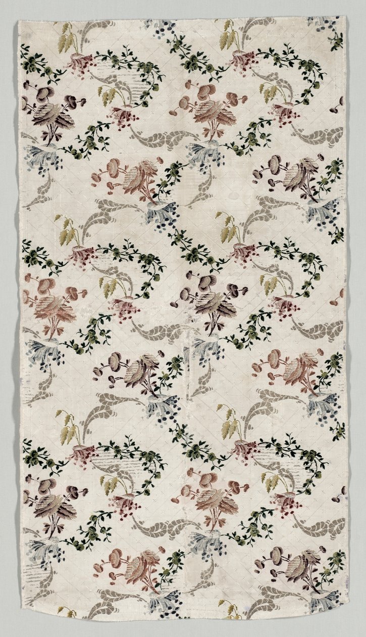 Comprimento de seda brocada, 1723-1774. de Jean Baptiste Pillement