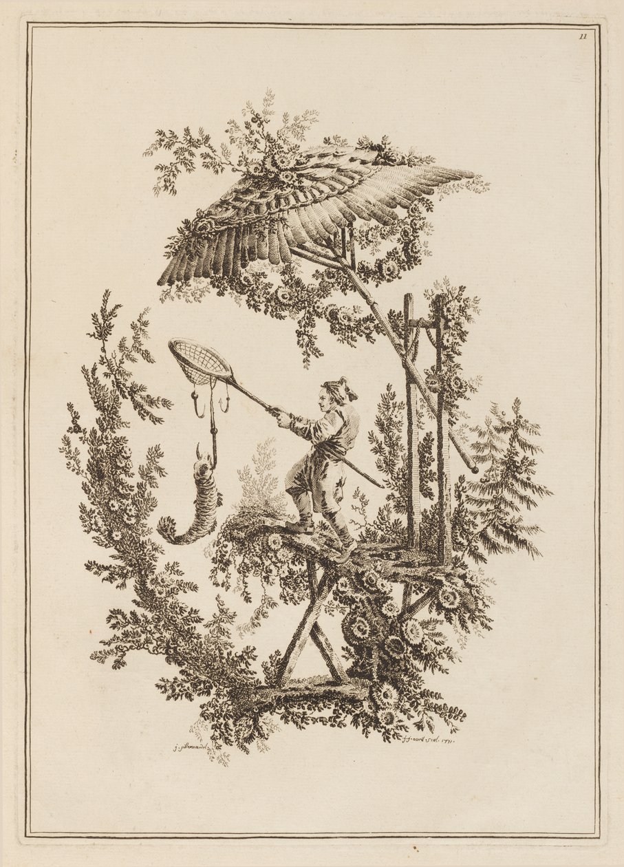 Placa 11, da "Suíte dos Doze Pescadores e Caçadores" de Jean Baptiste Pillement