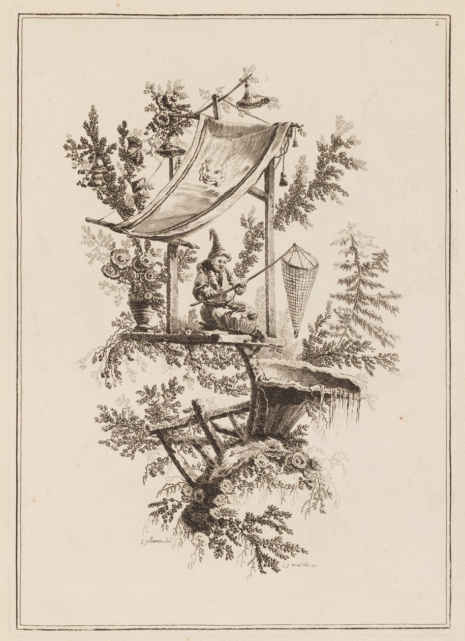 Placa 2, "Suíte de Doze Pescadores e Caçadores" de Jean Baptiste Pillement