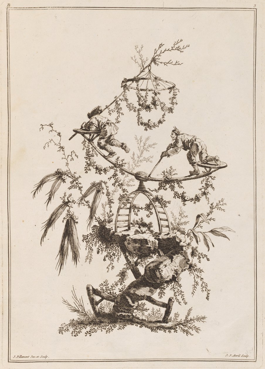 Placa 3, "Caderno de lousa chinês" de Jean Baptiste Pillement