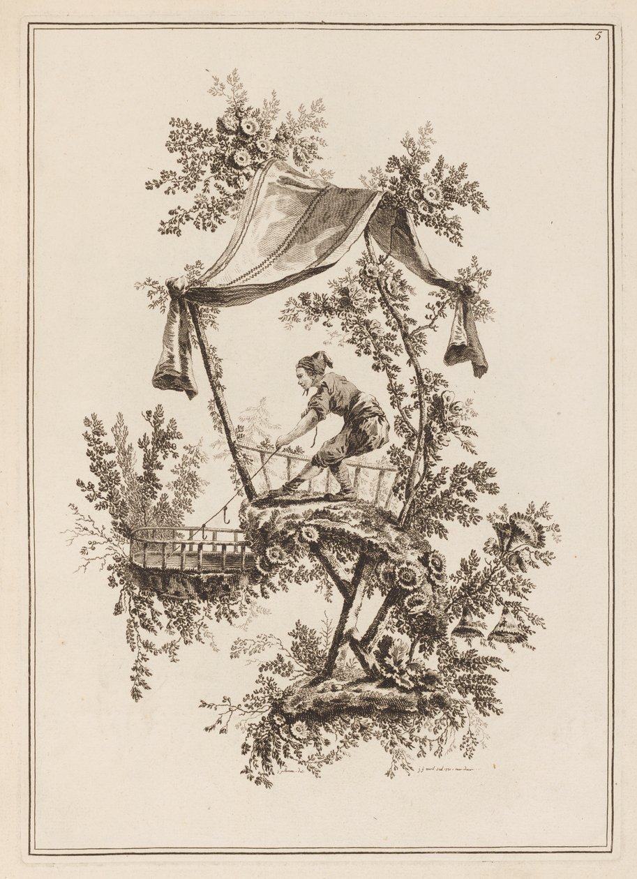 Placa 5, "Suíte de Doze Pescadores e Caçadores" de Jean Baptiste Pillement