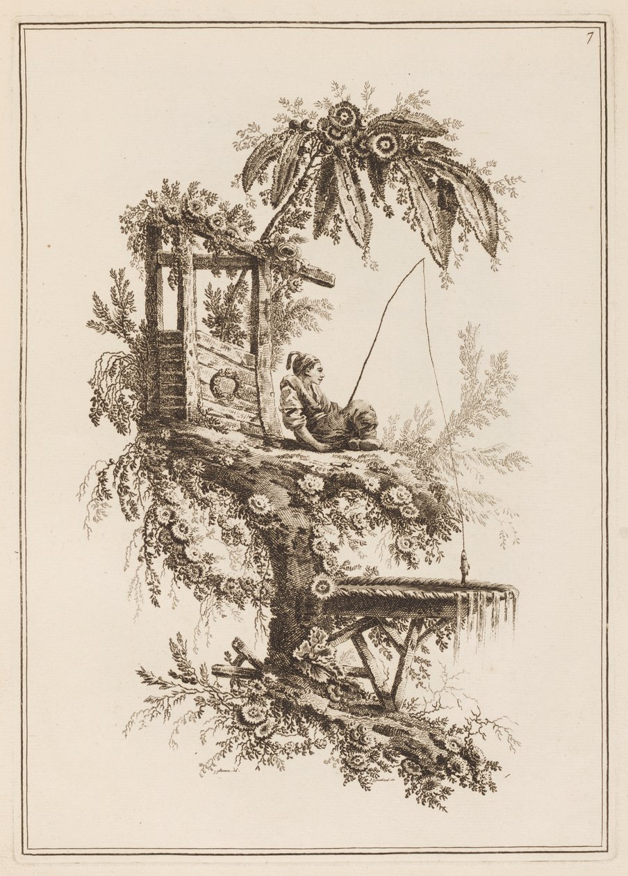 Placa 7, "Suíte de Doze Pescadores e Caçadores" de Jean Baptiste Pillement