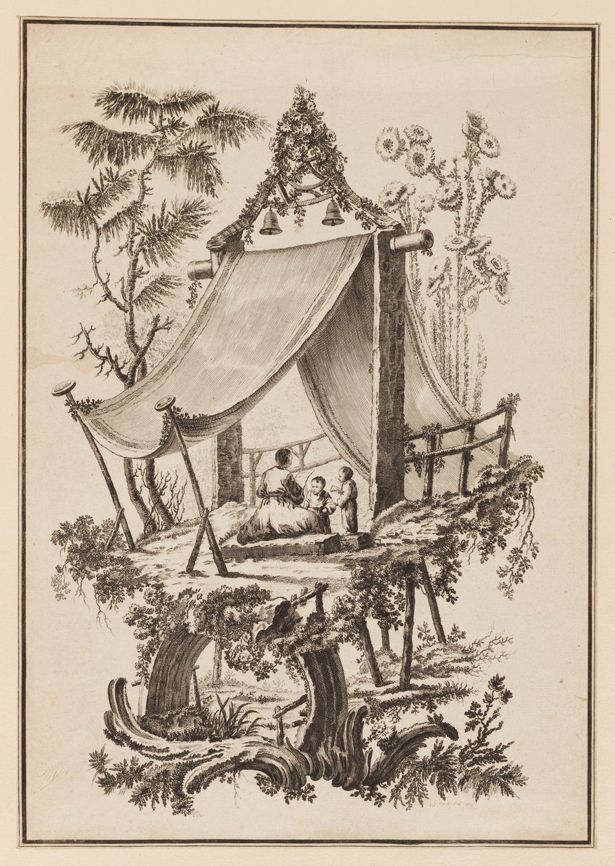 Três Figuras Debaixo da Tenda de Jean Baptiste Pillement