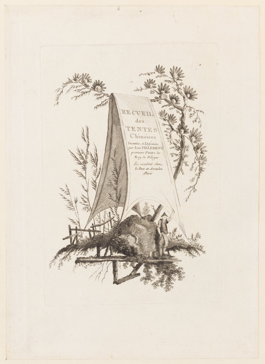 Página de rosto, de "Recueil des Tentes Chinoises" de Jean Baptiste Pillement