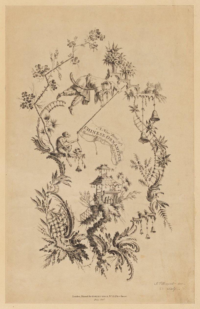 Página de título, de "Um novo livro de ornamentos chineses" de Jean Baptiste Pillement